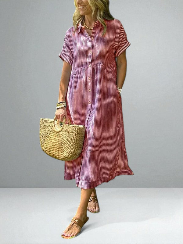 The Elodie Striped Shirt Dress