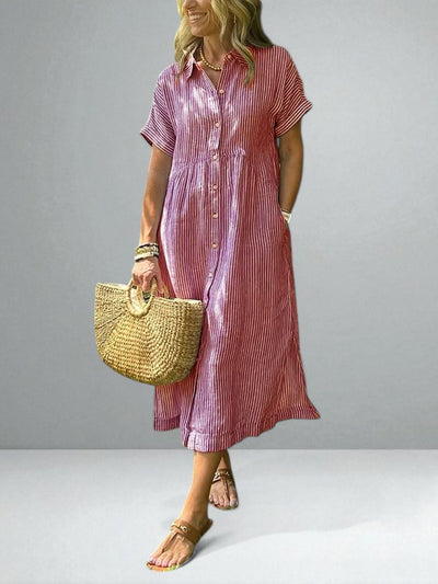 The Elodie Striped Shirt Dress