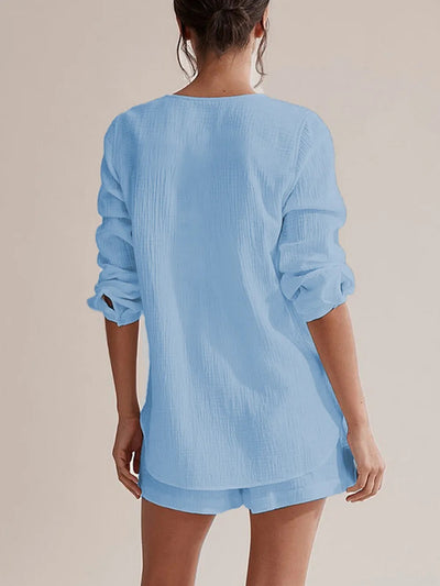 The Renée Long Sleeve Top and Shorts Set