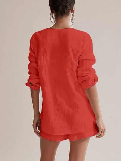 The Renée Long Sleeve Top and Shorts Set