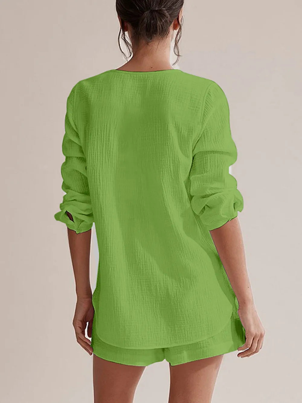 The Renée Long Sleeve Top and Shorts Set