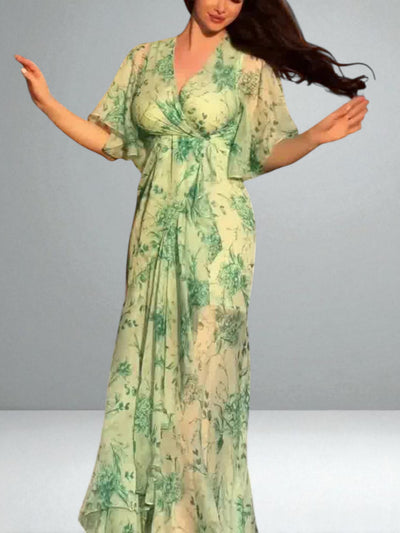 The Selina Trumpet Sleeve Wrap Dress