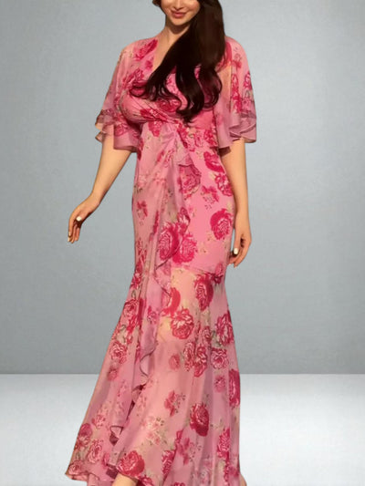 The Selina Trumpet Sleeve Wrap Dress