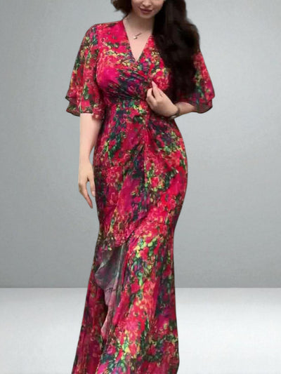 The Selina Trumpet Sleeve Wrap Dress