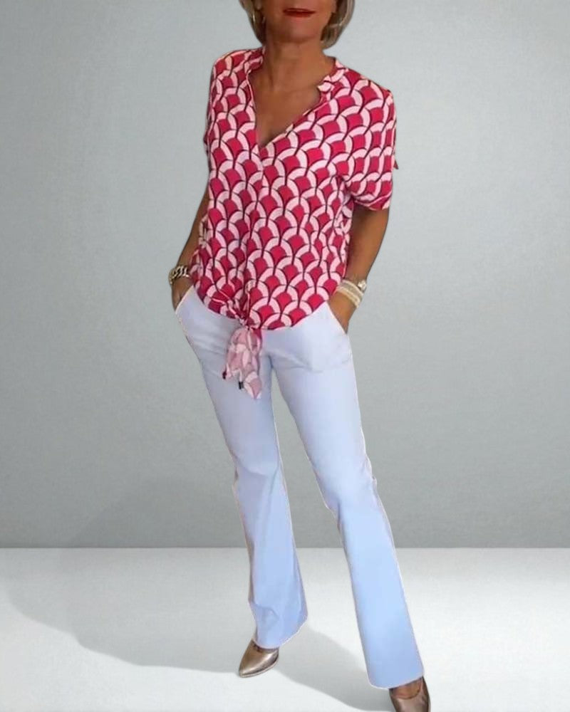 The Zabrina Geometric Print Top