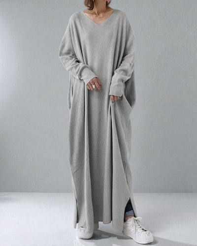 The Elena Casual V-Neck Dress