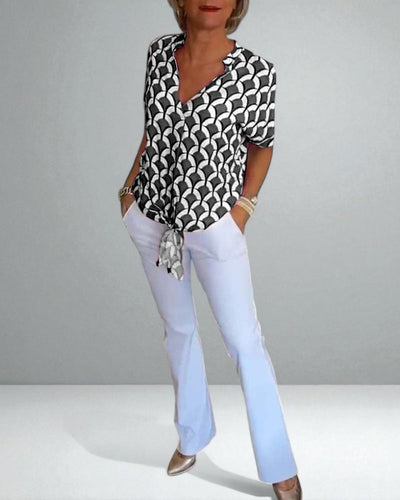 The Zabrina Geometric Print Top