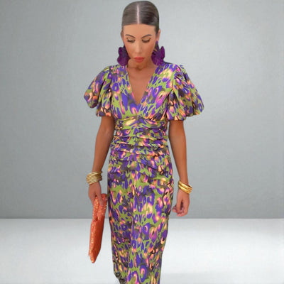 The Sienna Bold-Print Midi Dress