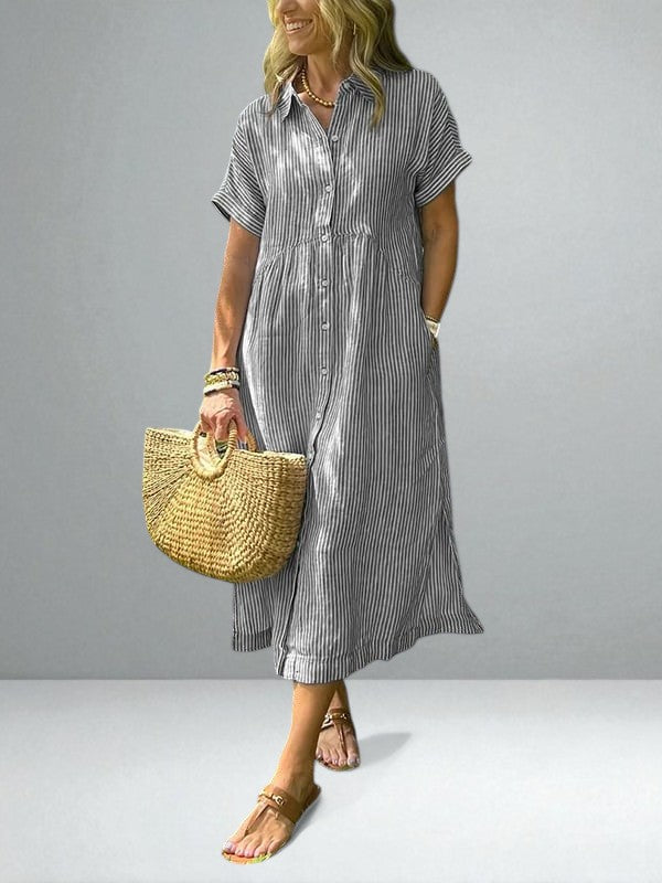 The Elodie Striped Shirt Dress