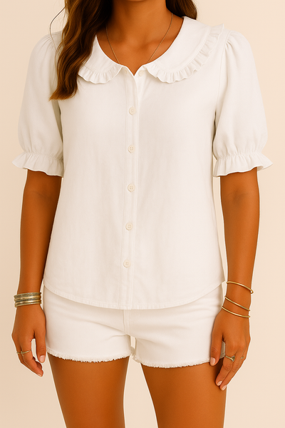 The Clara Ruffle Collar Shirt