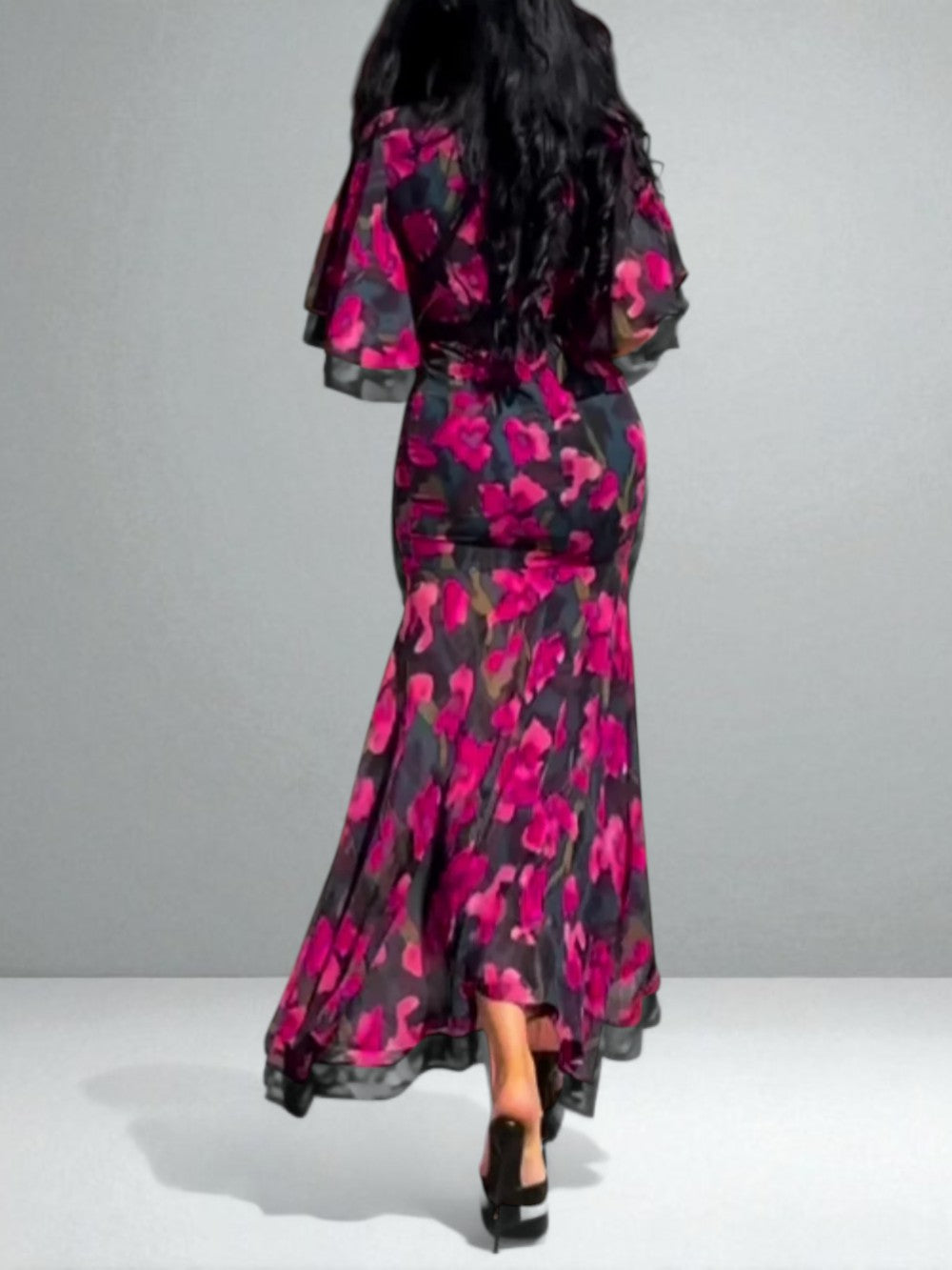 The Selina Trumpet Sleeve Wrap Dress
