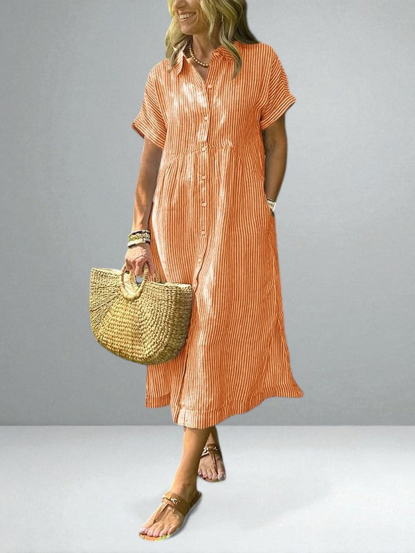 The Elodie Striped Shirt Dress