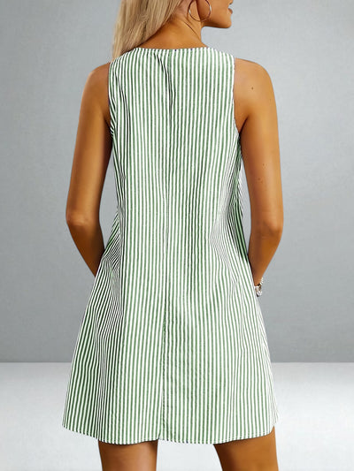 The Allison Sleeveless Striped Dress