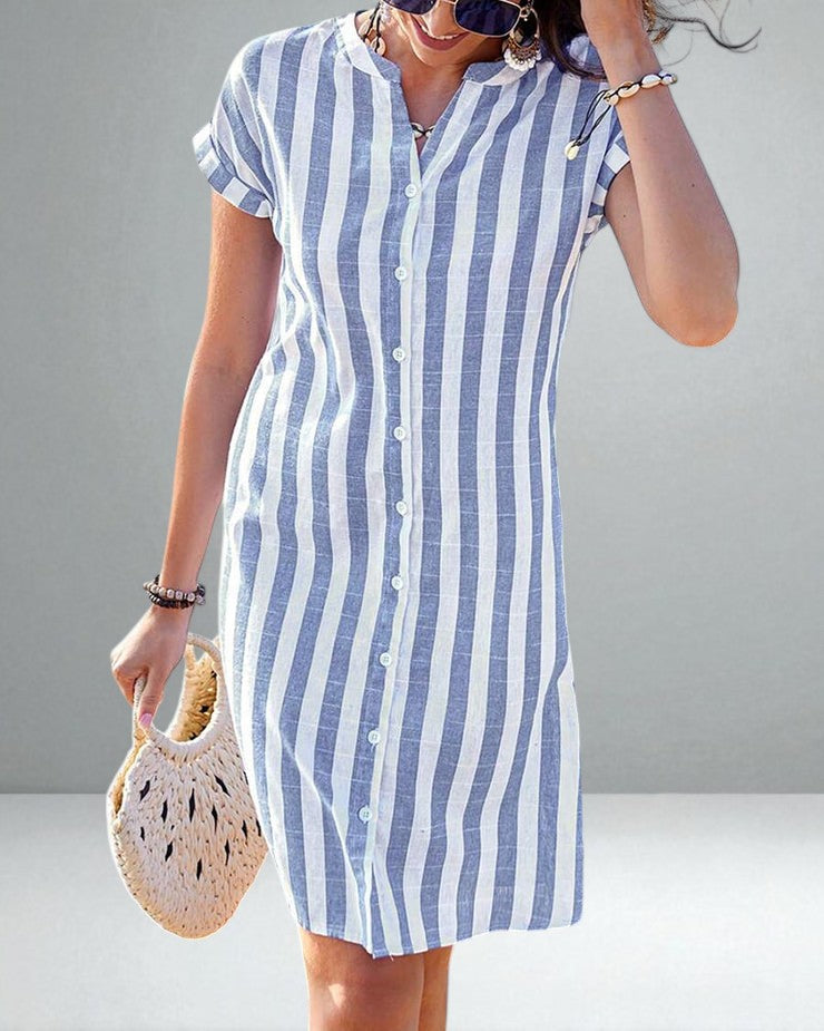 The Marline Striped Shirt Dress