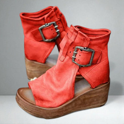 The Maribel Buckled Wedge Sandals