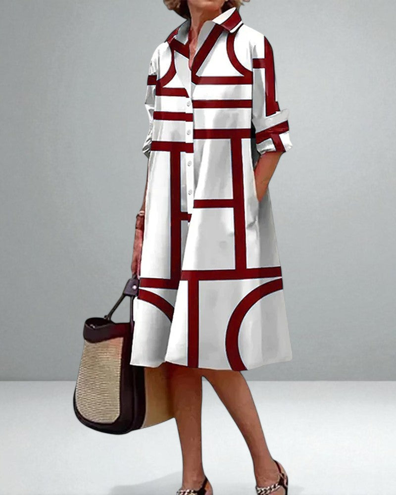 The Helena Geometric Printed Dress