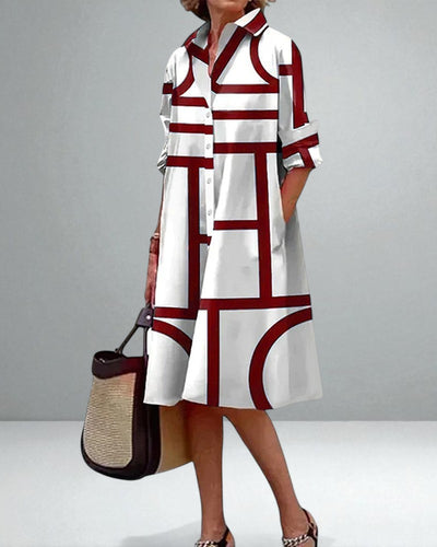 The Helena Geometric Printed Dress