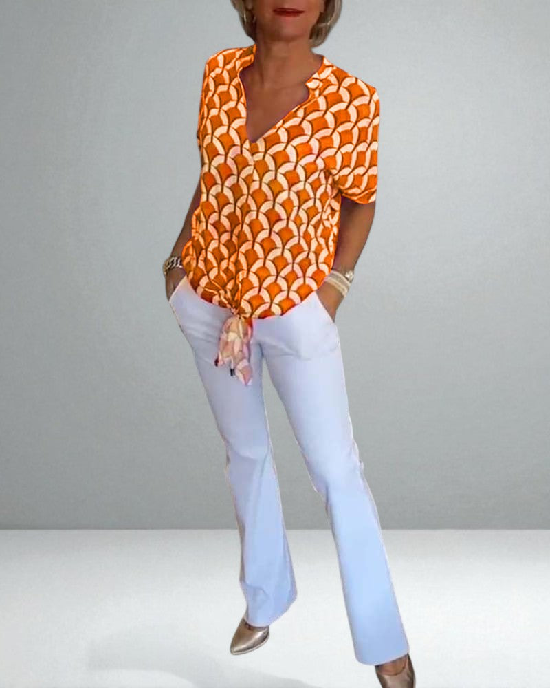 The Zabrina Geometric Print Top