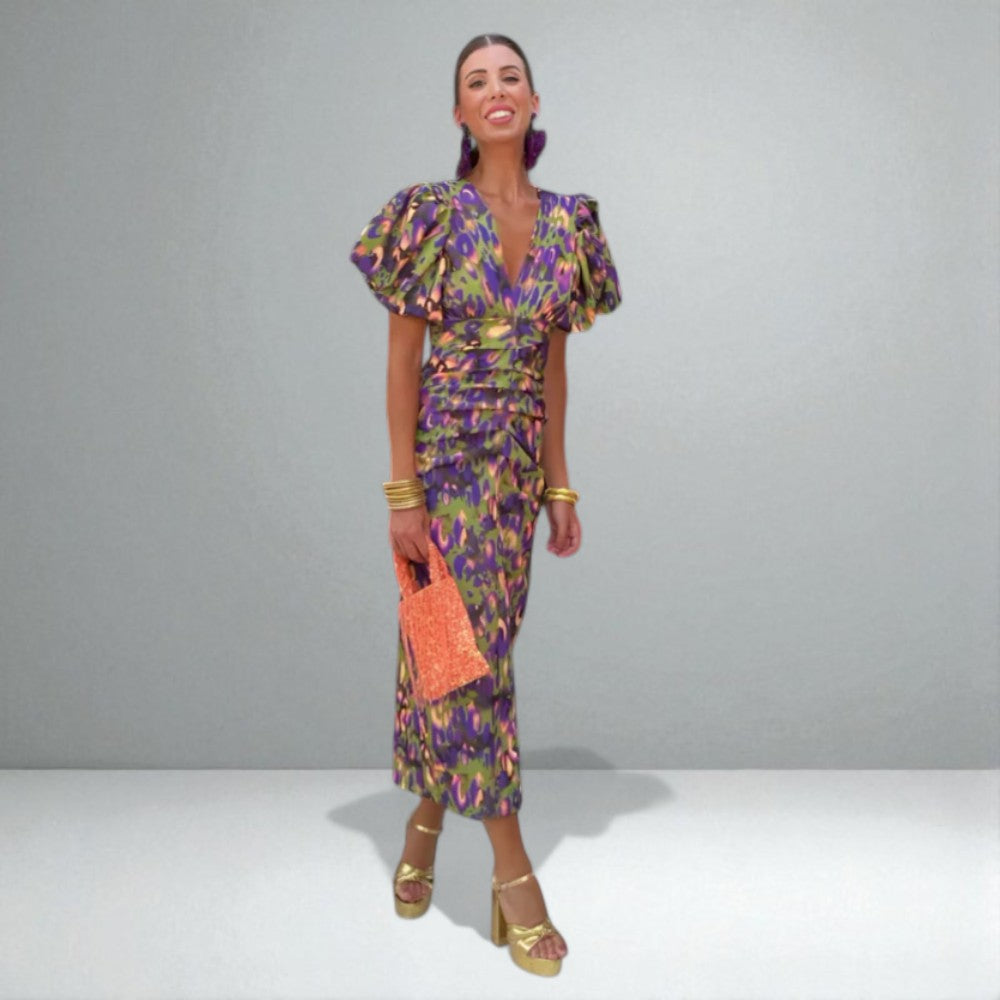 The Sienna Bold-Print Midi Dress
