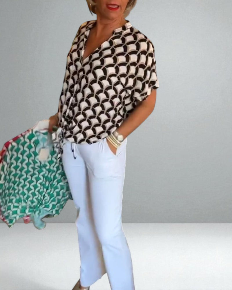 The Zabrina Geometric Print Top