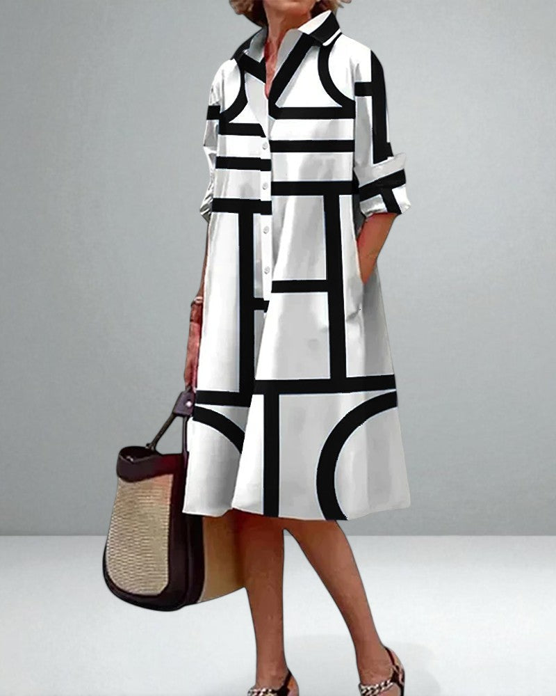 The Helena Geometric Printed Dress