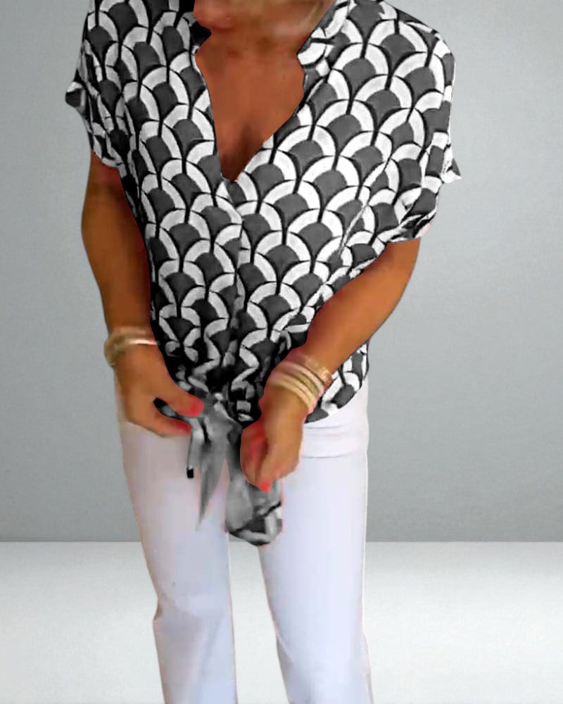 The Zabrina Geometric Print Top