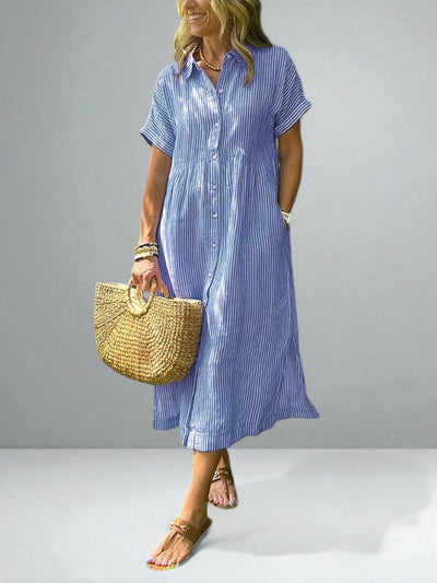 The Elodie Striped Shirt Dress
