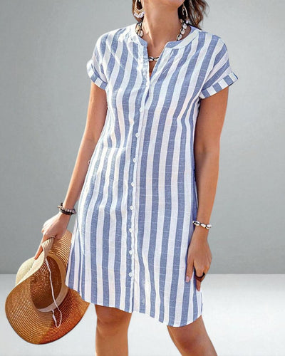 The Marline Striped Shirt Dress