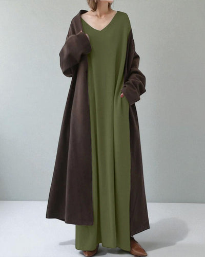The Elena Casual V-Neck Dress