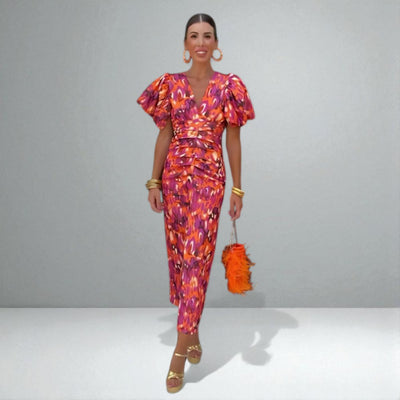 The Sienna Bold-Print Midi Dress