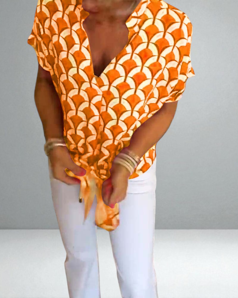 The Zabrina Geometric Print Top