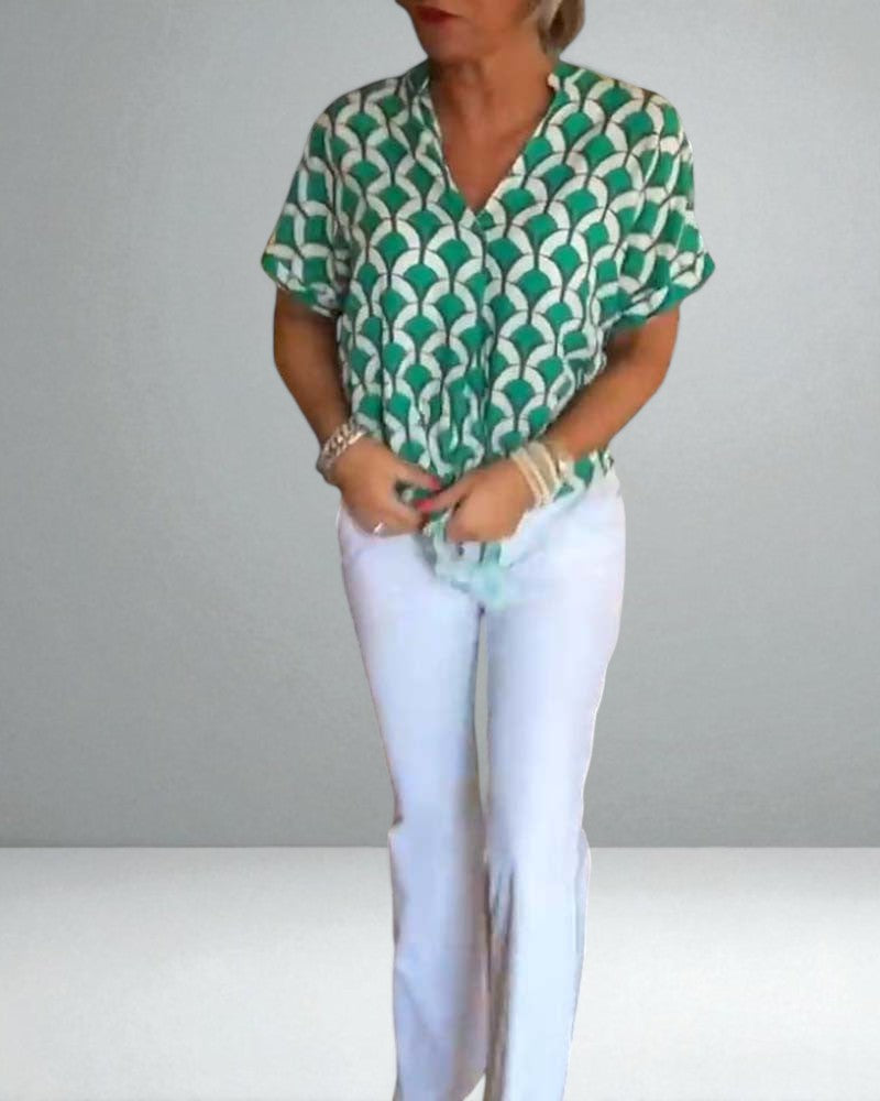 The Zabrina Geometric Print Top