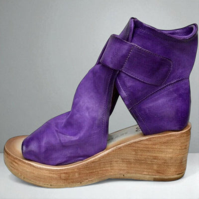 The Maribel Buckled Wedge Sandals