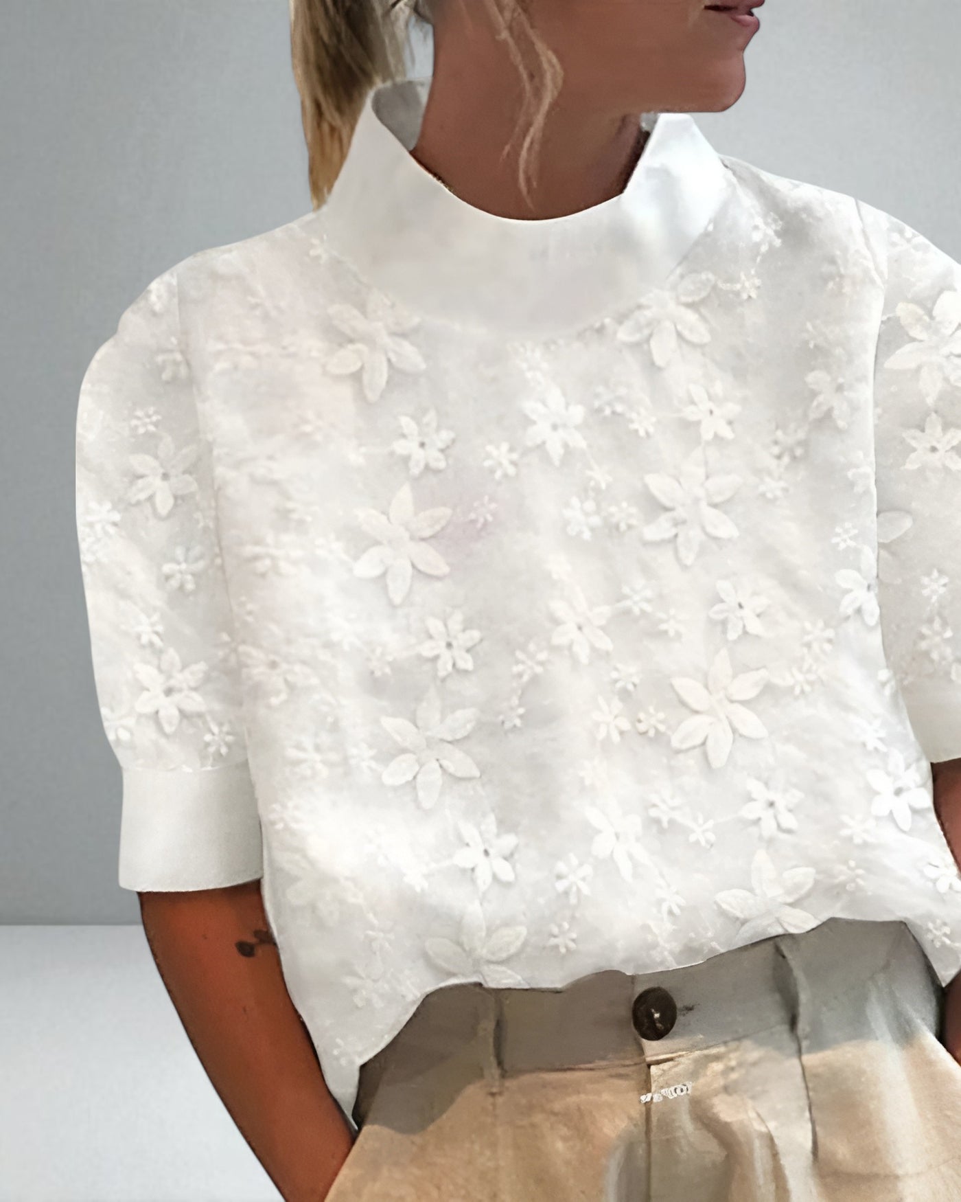 The Evelyn Embroidered Collar Shirt