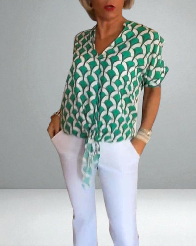 The Zabrina Geometric Print Top