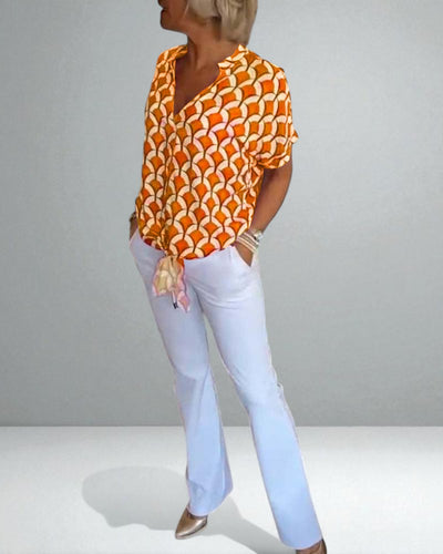 The Zabrina Geometric Print Top