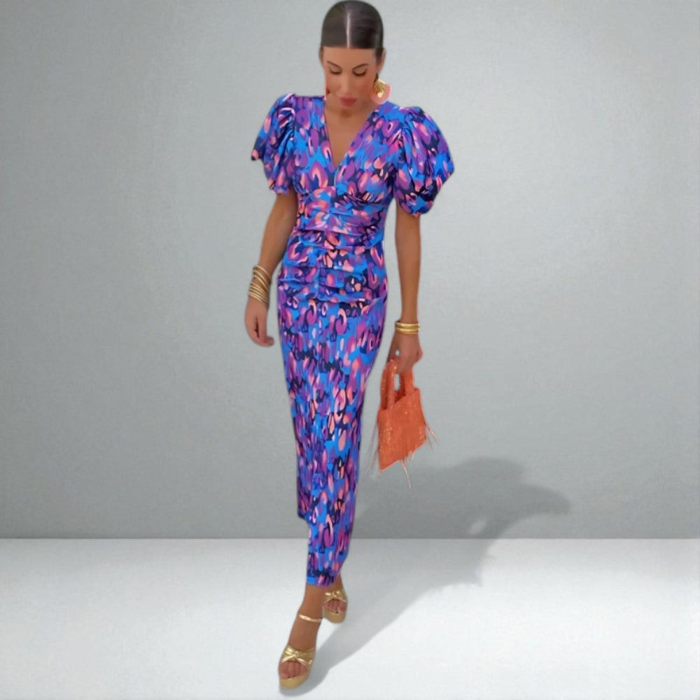The Sienna Bold-Print Midi Dress