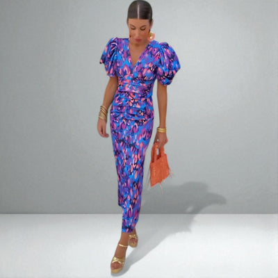 The Sienna Bold-Print Midi Dress