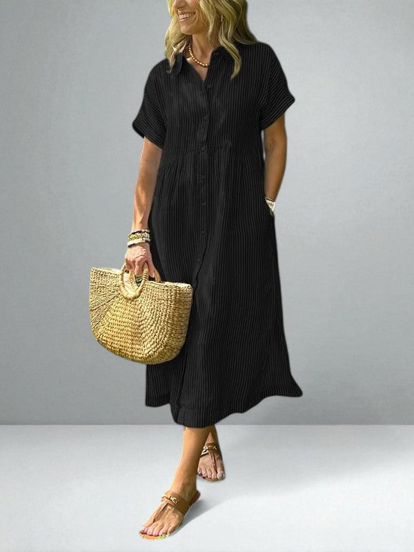 The Elodie Striped Shirt Dress