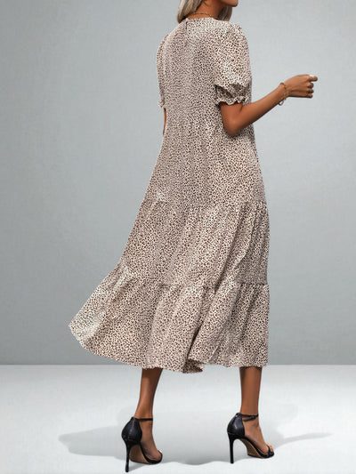 The Adelina Tiered Puff Sleeve Dress