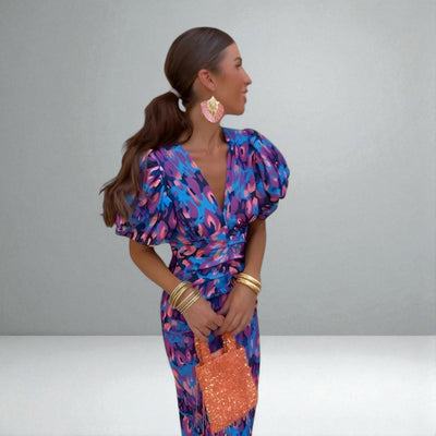 The Sienna Bold-Print Midi Dress