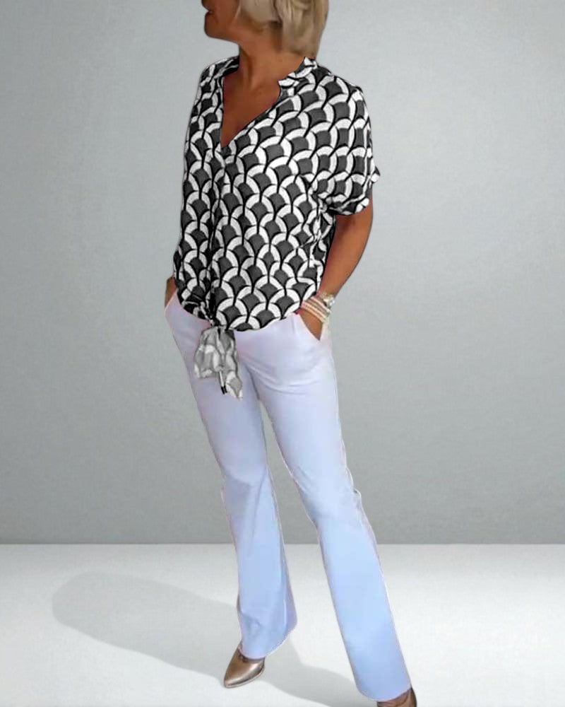 The Zabrina Geometric Print Top