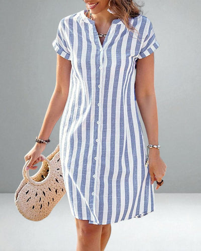 The Marline Striped Shirt Dress