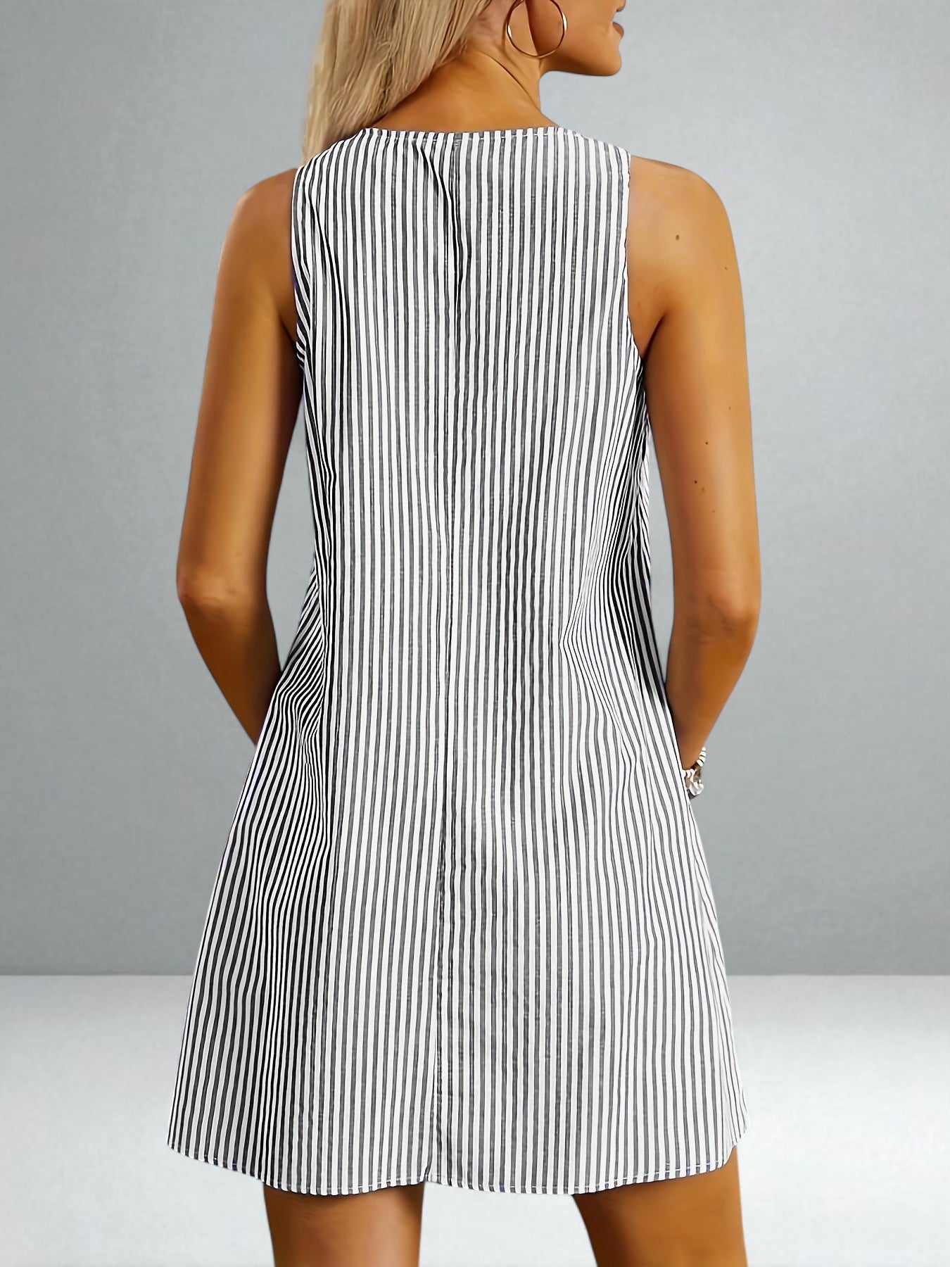 The Allison Sleeveless Striped Dress