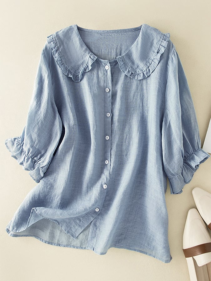 The Clara Ruffle Collar Shirt