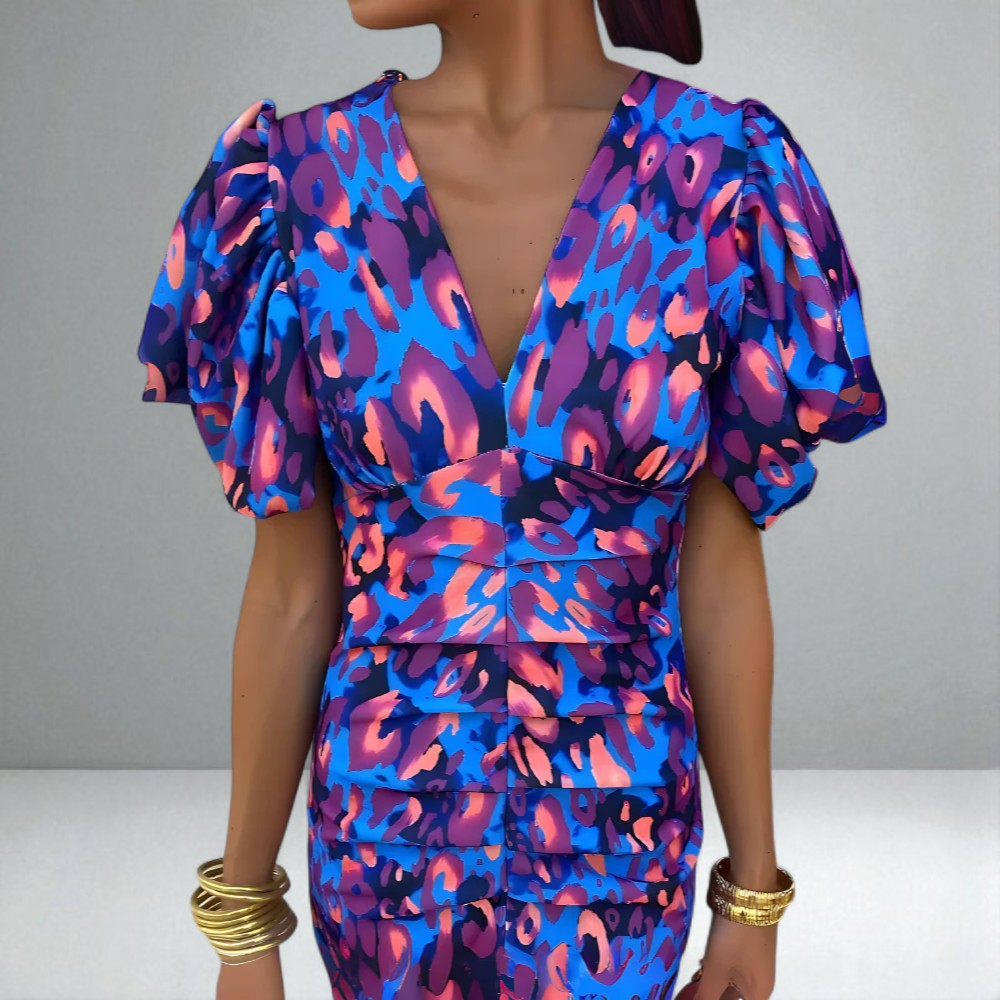 The Sienna Bold-Print Midi Dress