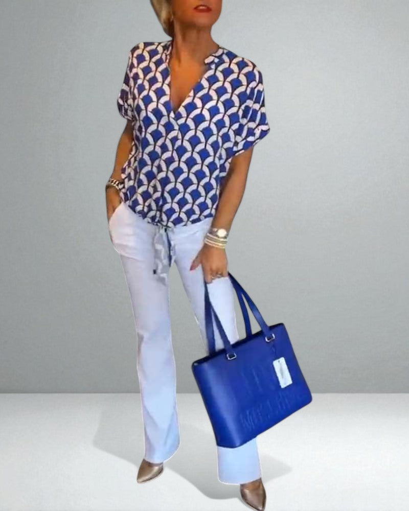 The Zabrina Geometric Print Top