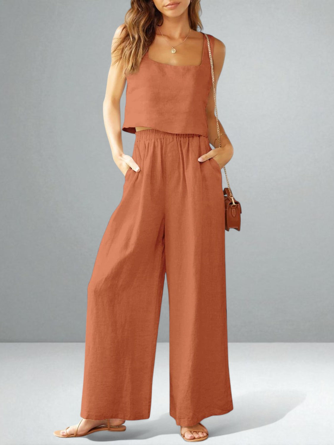 The Isabella Square Neck & Wide Leg Set