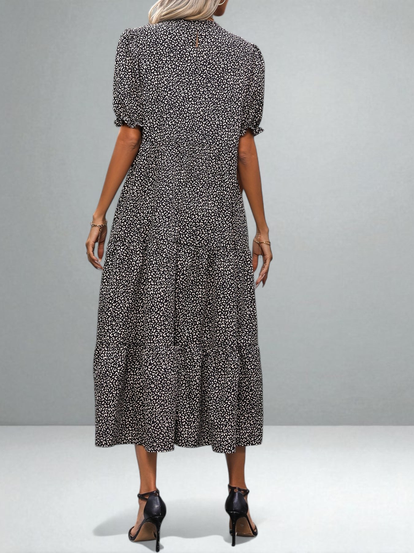 The Adelina Tiered Puff Sleeve Dress