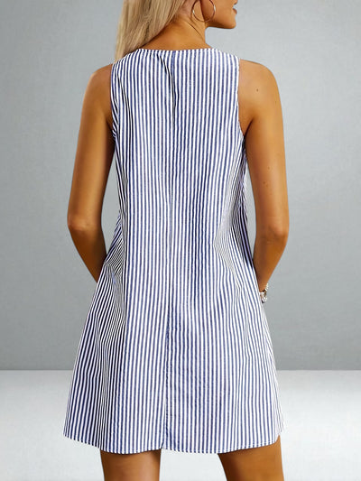 The Allison Sleeveless Striped Dress
